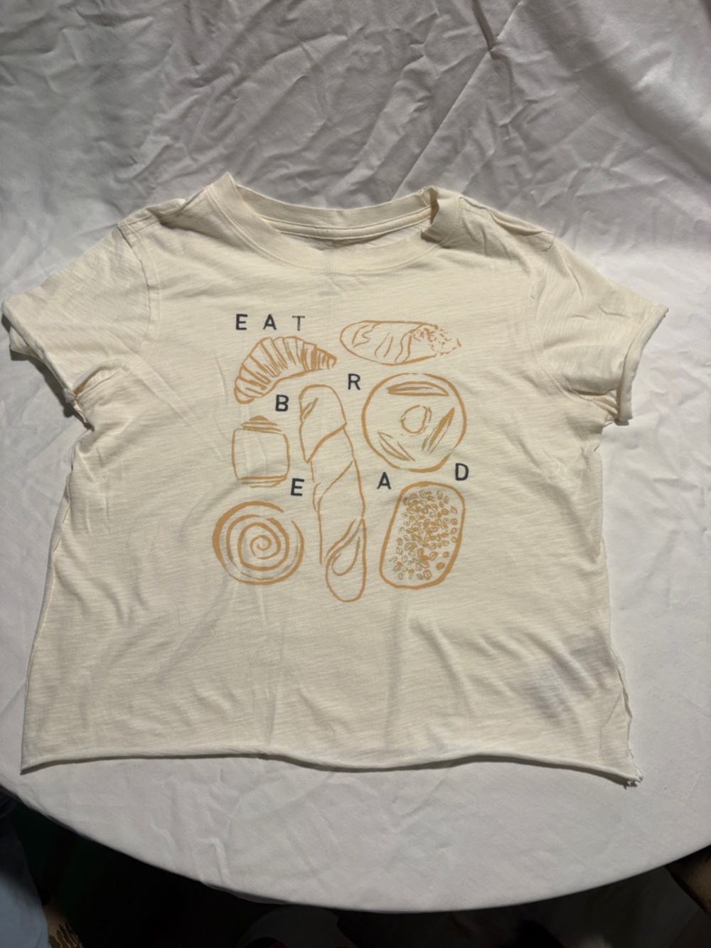 Maeve Cream Short-Sleeve 'Eat Bread' Graphic Tee
